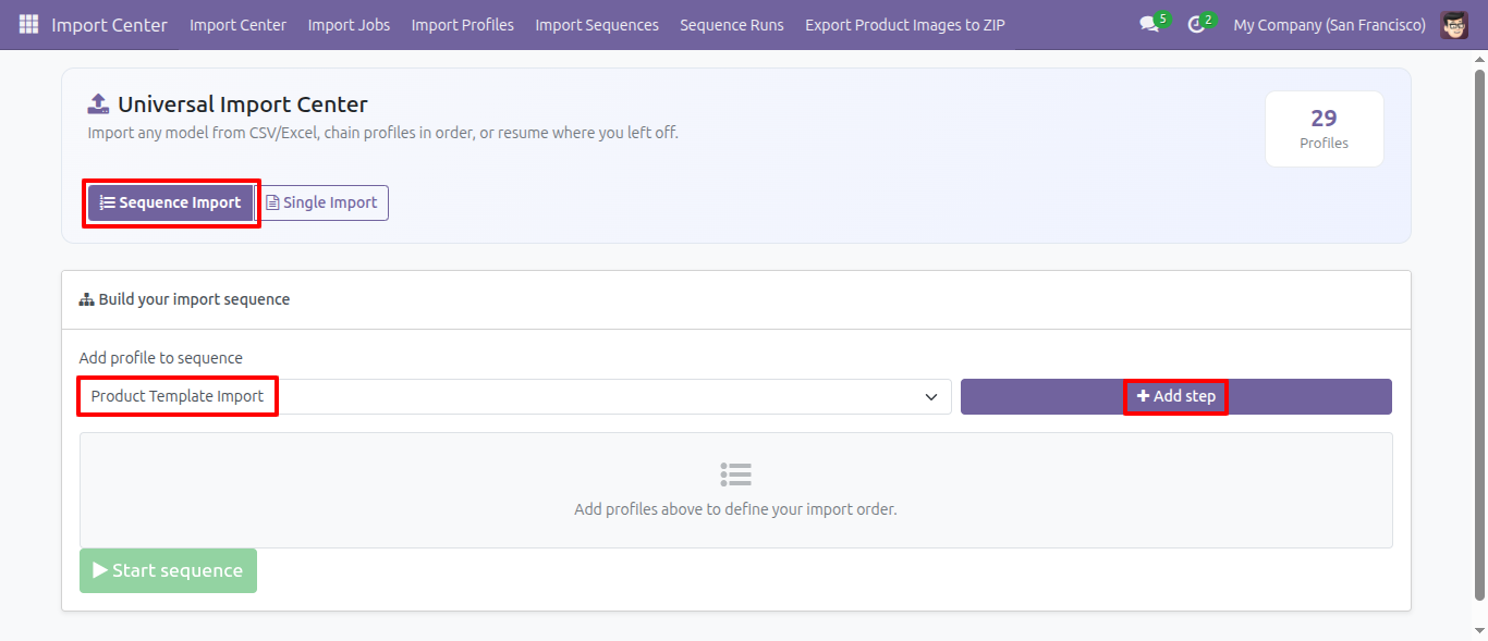 Build Import Sequence